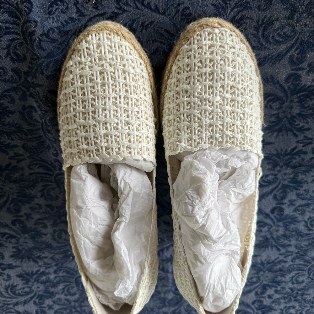Andre Assous Cream Woven Espadrille Flats